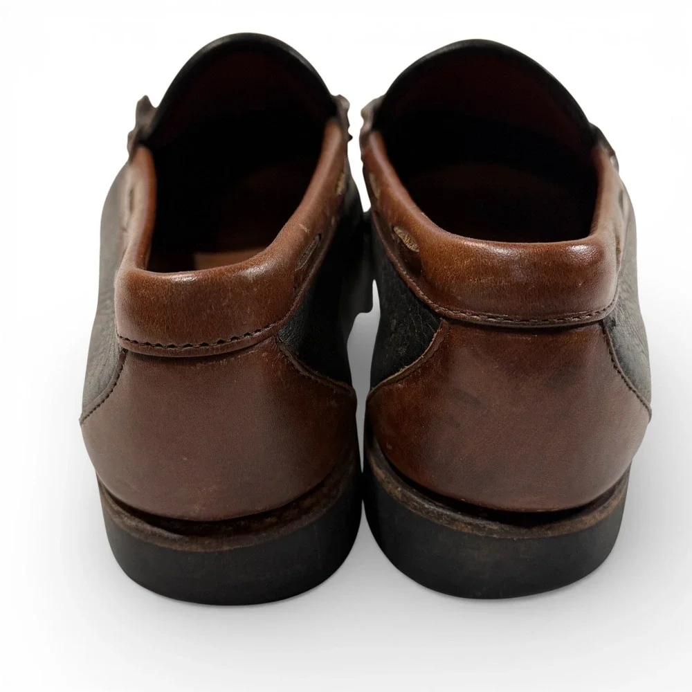 Allen Edmonds‎ Nashua Men 8.5 D Pebbled Leather Kiltie Tassel Loafers Brown